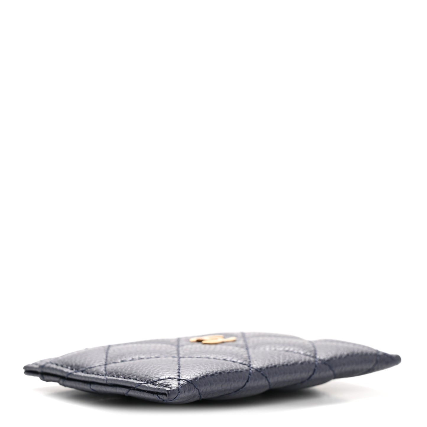 Caviar Quilted Card Holder Navy