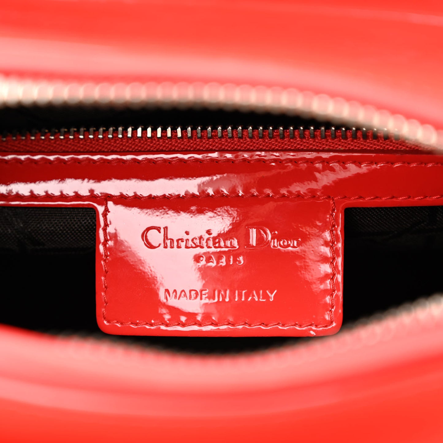 Patent Cannage Medium Lady Dior Red