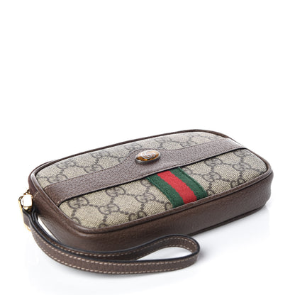 Gucci GG Supreme Monogram Ophidia Phone Case Wristlet Brown 4 of 7