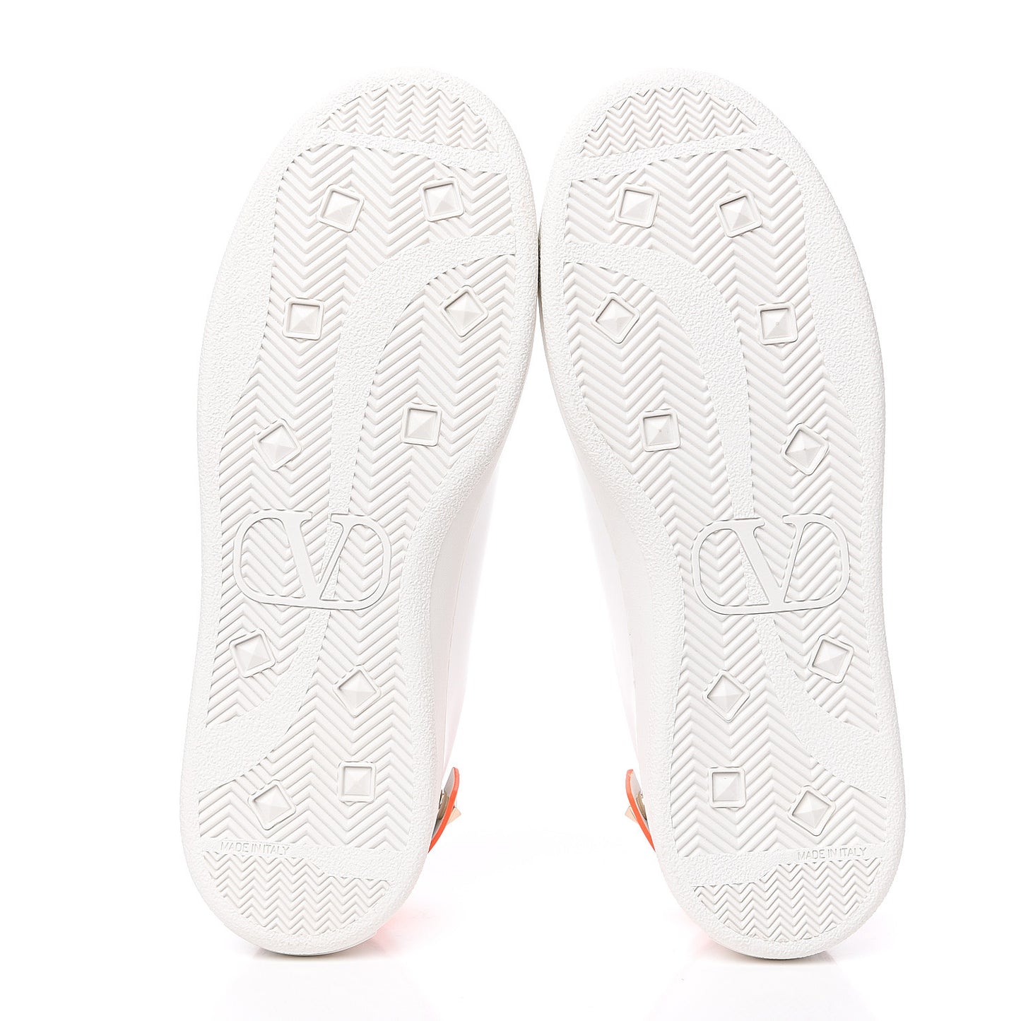 Calfskin Womens Backnet Sneakers 37 White Orange Fluo