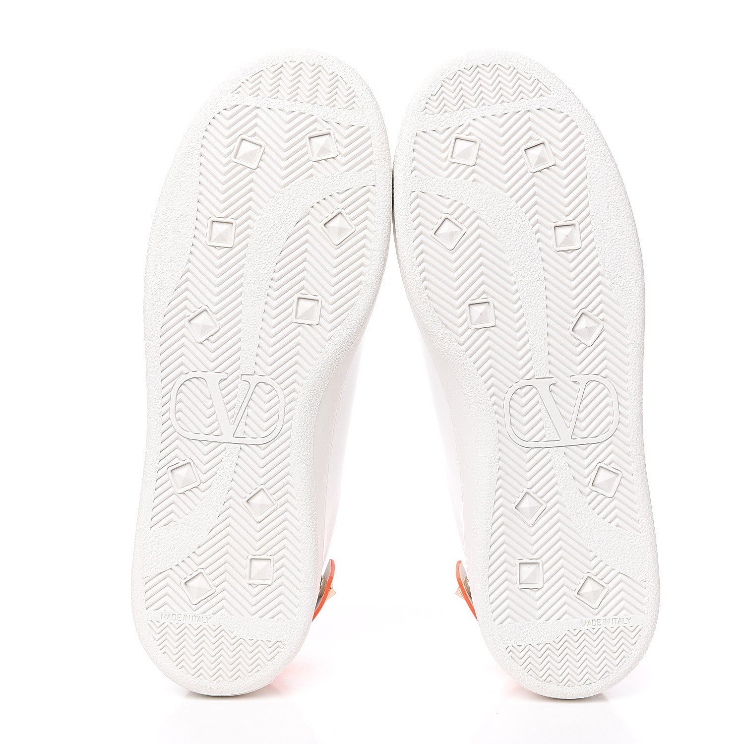Valentino Garavani Calfskin Womens Backnet Sneakers 37 White Orange Fluo 5 of 10