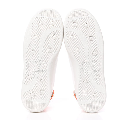 Valentino Garavani Calfskin Womens Backnet Sneakers 37 White Orange Fluo 5 of 10