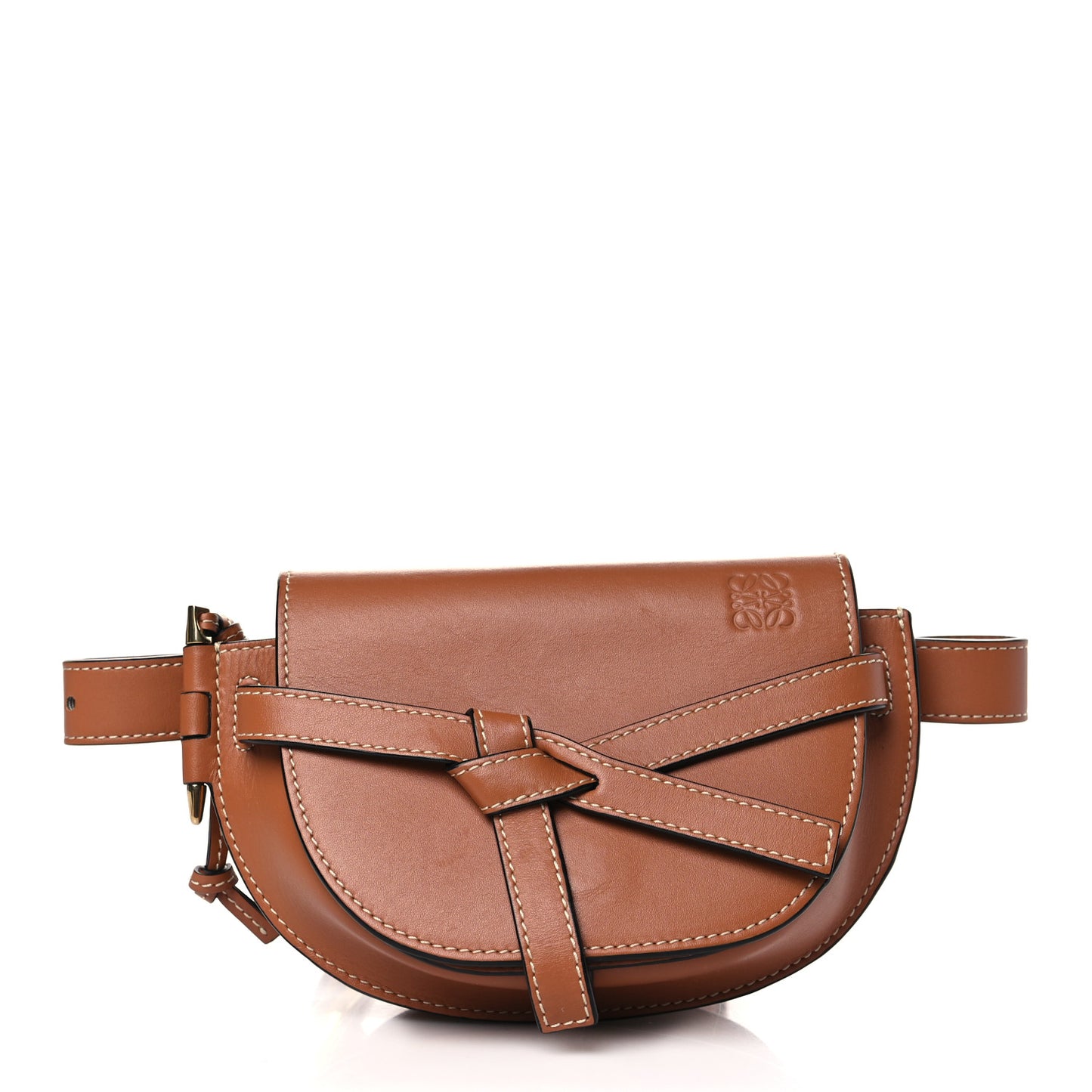 Calfskin Mini Gate Belt Bag Tan