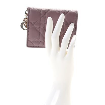 Christian Dior Lambskin Cannage Medium Lady Dior Flap Card Holder Pink Peony 2 of 7