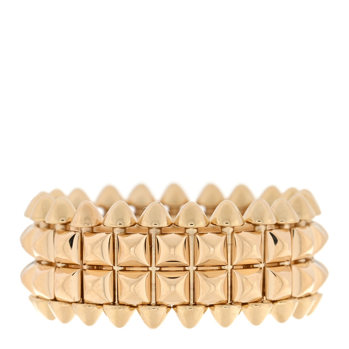 18K Yellow Gold Double Row Clash De Cartier Ring 53 6.25
