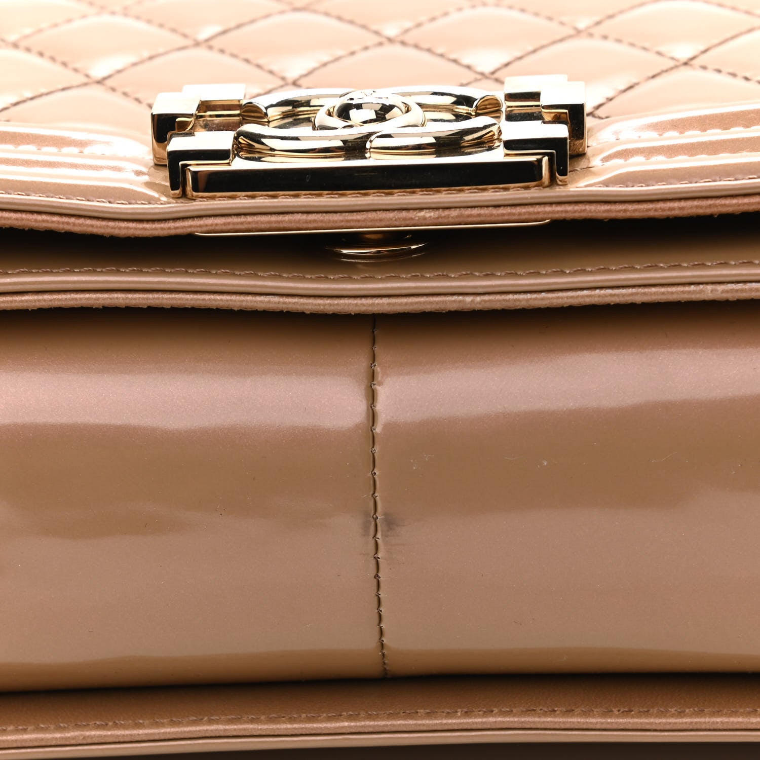 Chanel Glazed Calfskin Quilted Large Boy Flap Beige 14 of 14