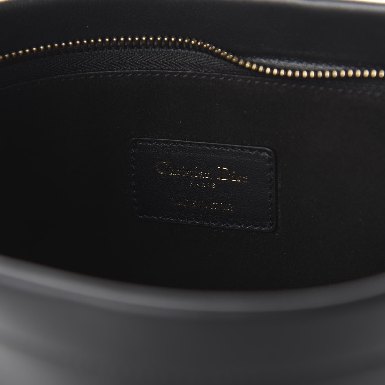 Christian Dior Calfskin Embossed Medium Clutch Black 8 of 9