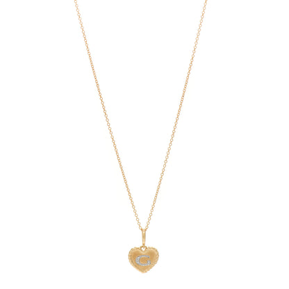 David Yurman 18K Yellow Gold Diamond Heart Initial G Charm Necklace 1 of 3