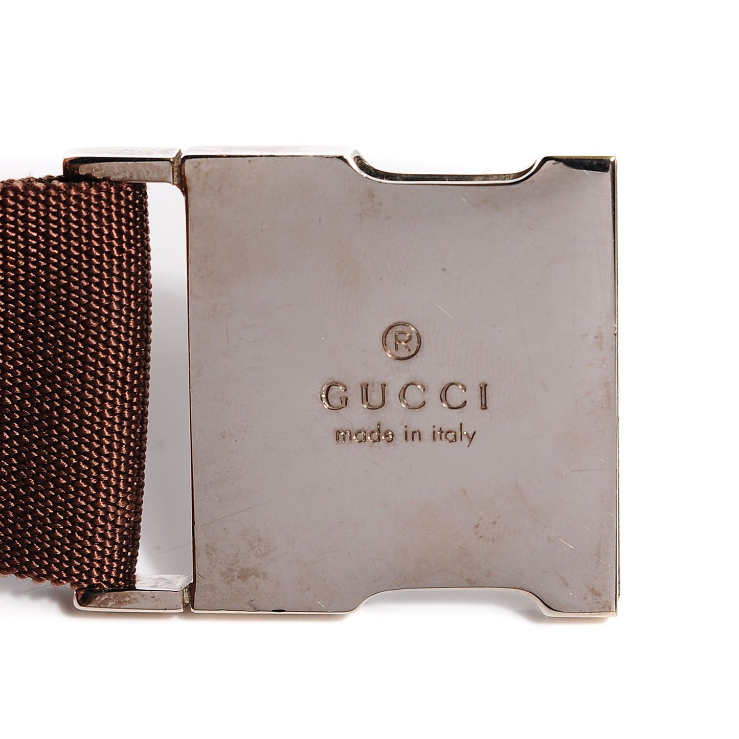 GG Monogram Web Double Pocket Belt Bag Brown