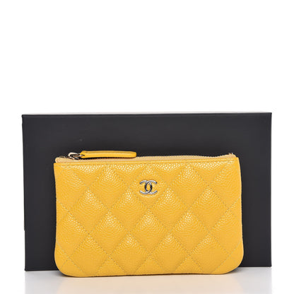 Chanel Caviar Quilted Small Cosmetic Case Yellow 8 of 8