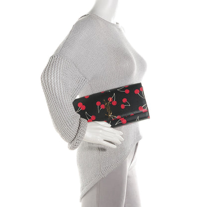 Saint Laurent Grained Calfskin Cherry Classic Monogram Clutch 2 of 8