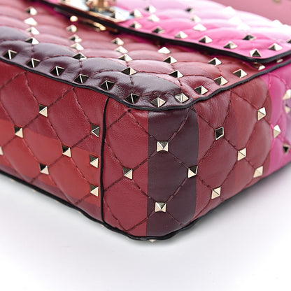 Valentino Garavani Lambskin Stripe Intarsia Medium Rockstud Spike Shoulder Bag Multicolor 9 of 10
