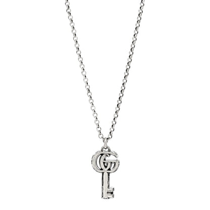Gucci Sterling Silver Double G Key Pendant Necklace 1 of 3