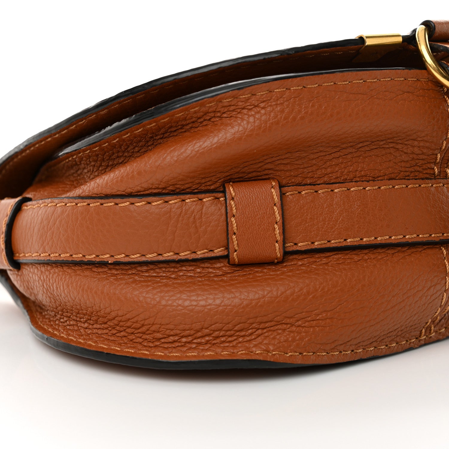 Chloe Grained Calfskin Small Marcie Saddle Bag Tan 9 of 10