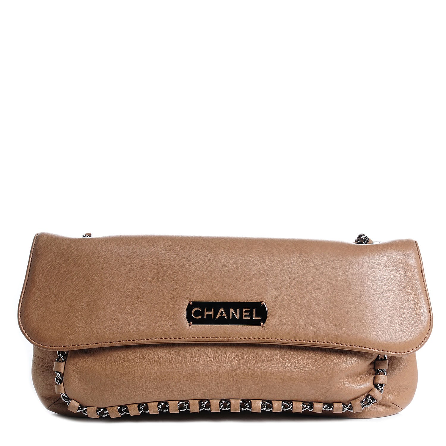 Chanel Lambskin Chain Flap Beige 1 of 6