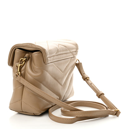 Saint Laurent Calfskin Y Quilted Monogram Toy Loulou Crossbody Bag Latte 3 of 16
