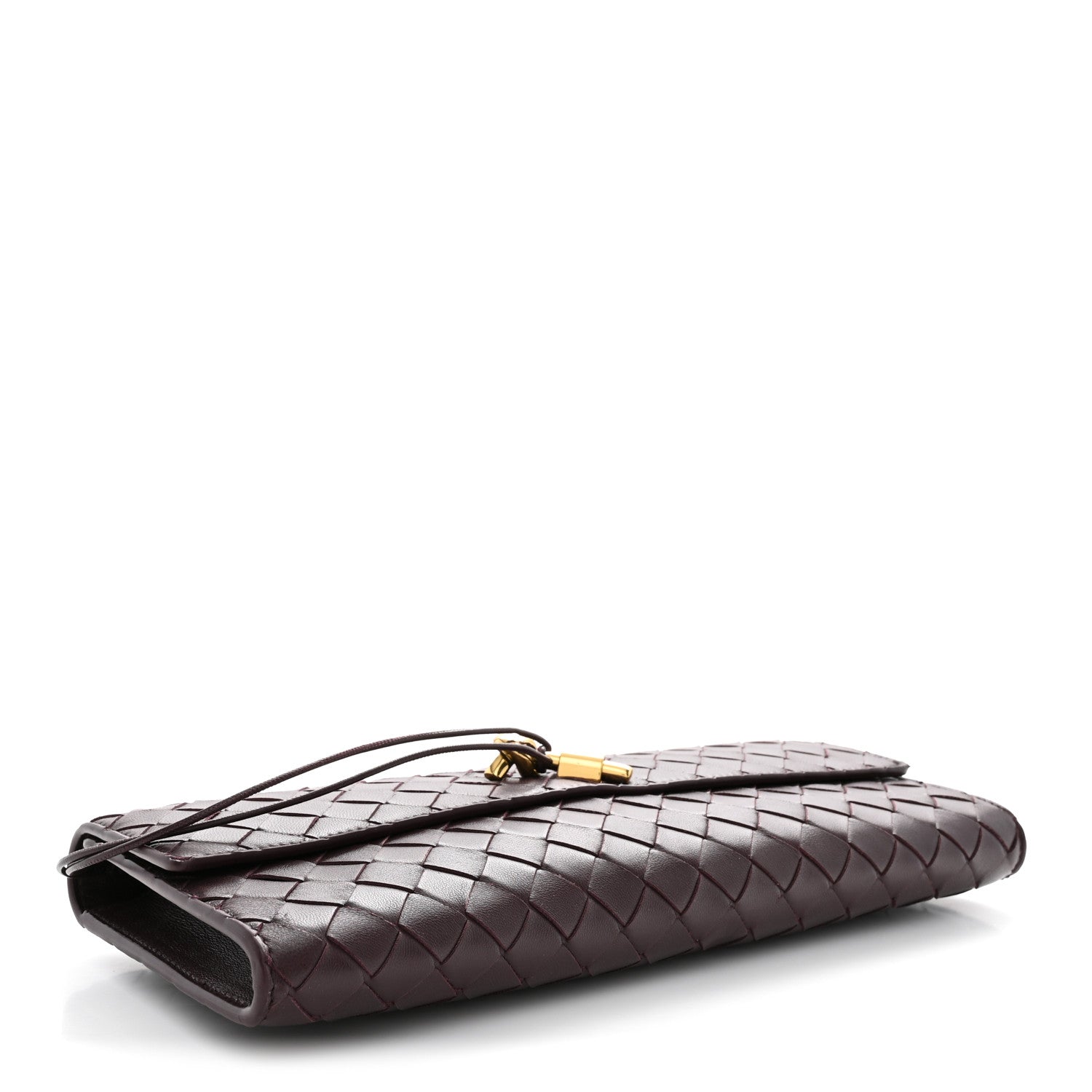 Bottega Veneta Nappa Intrecciato Long Andiamo Top Handle Clutch  Dark Barolo 4 of 7