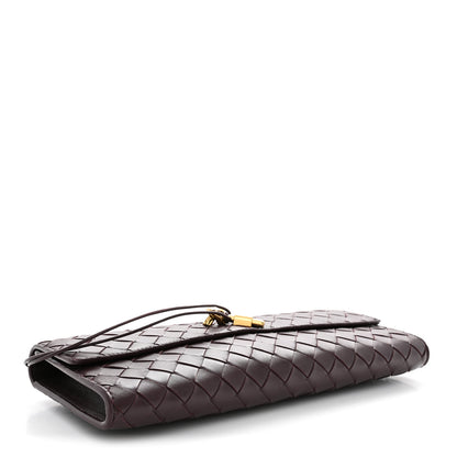 Bottega Veneta Nappa Intrecciato Long Andiamo Top Handle Clutch  Dark Barolo 4 of 7