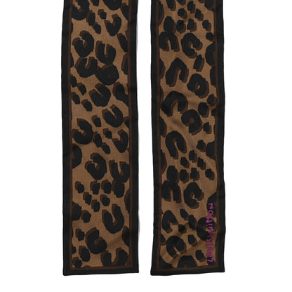 Louis Vuitton Silk Leopard Bandeau Scarf Marron 2 of 5