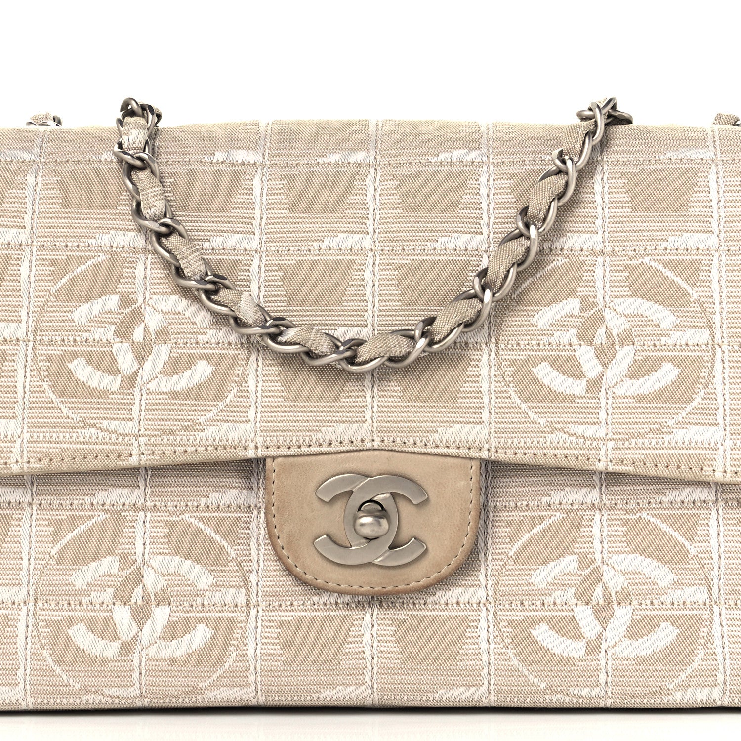 Chanel Nylon Medium Travel Flap Light Beige 10 of 11