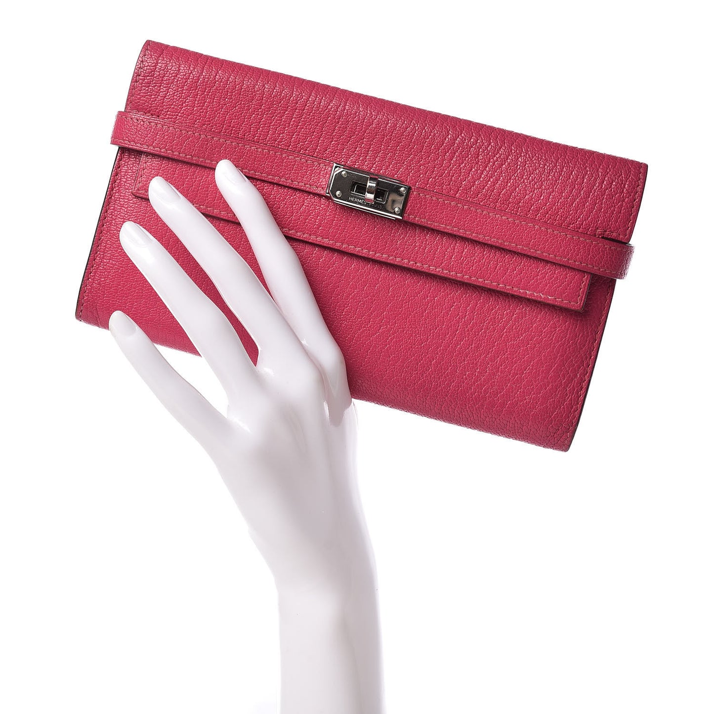Chevre Mysore Kelly Longue Wallet Rose Shocking
