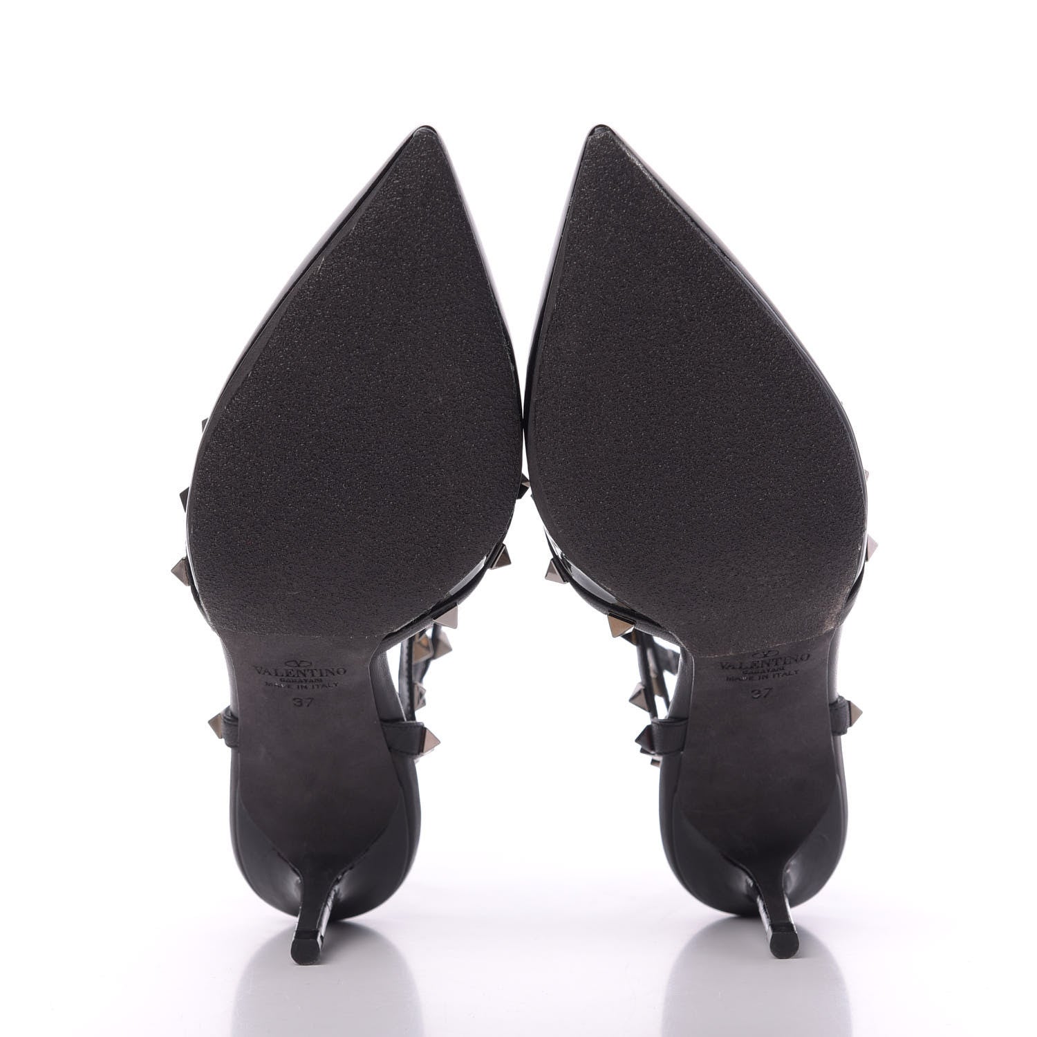 Valentino Garavani Patent Nappa Rockstud Ankle Strap 65mm Pumps 37 Black 6 of 10