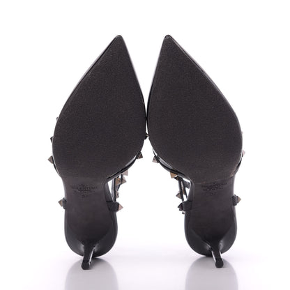 Valentino Garavani Patent Nappa Rockstud Ankle Strap 65mm Pumps 37 Black 6 of 10