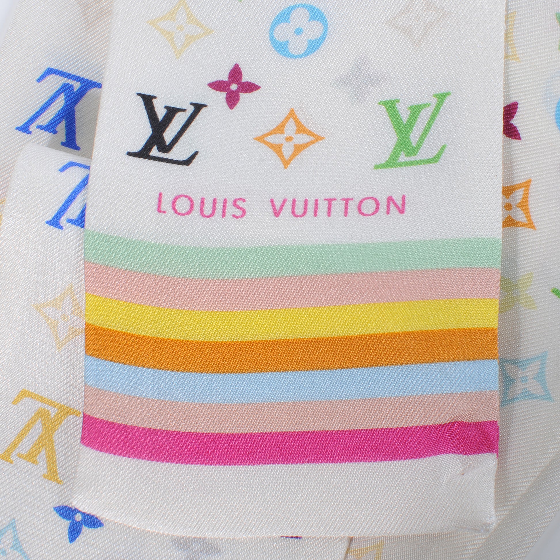 Louis Vuitton Silk Monogram Multicolor Bandeau White 3 of 3