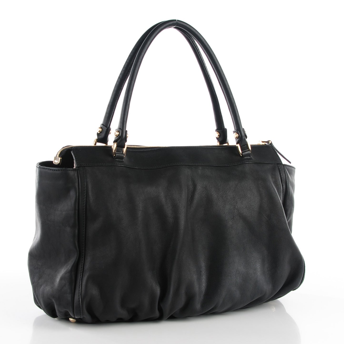 Calfskin D Gold Tote Black