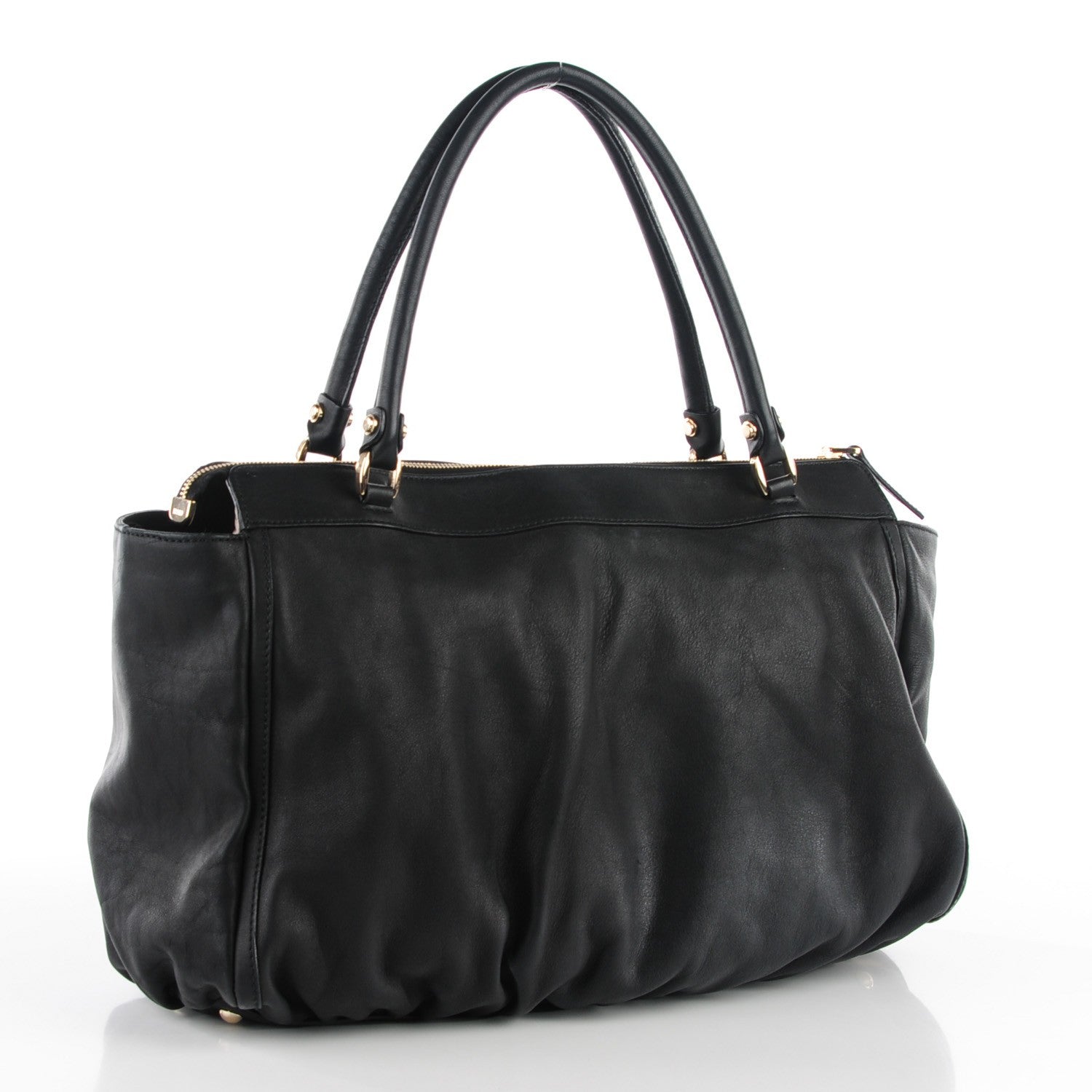 Gucci Calfskin D Gold Tote Black 3 of 7