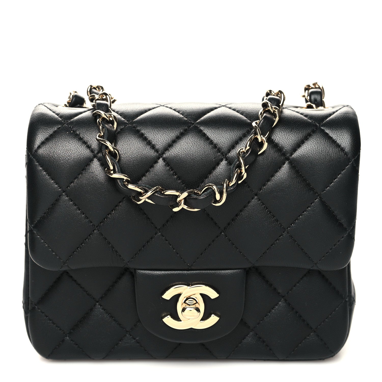 Chanel Lambskin Quilted Mini Square Flap Black 1 of 11