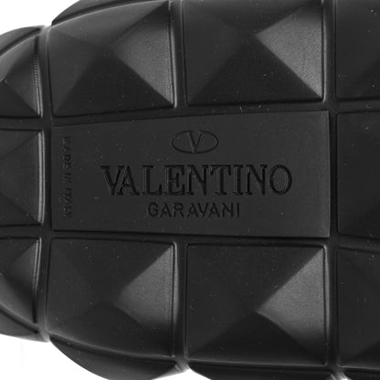 Valentino Garavani Rubber Roman Stud Turtle Slide Sandals 36 Black 7 of 8