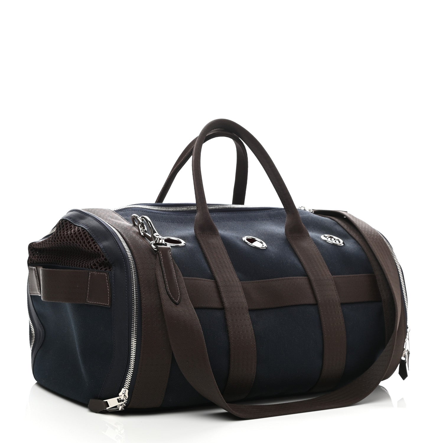 Hermes Fabric Carrying Dog Bag Navy 2 of 10