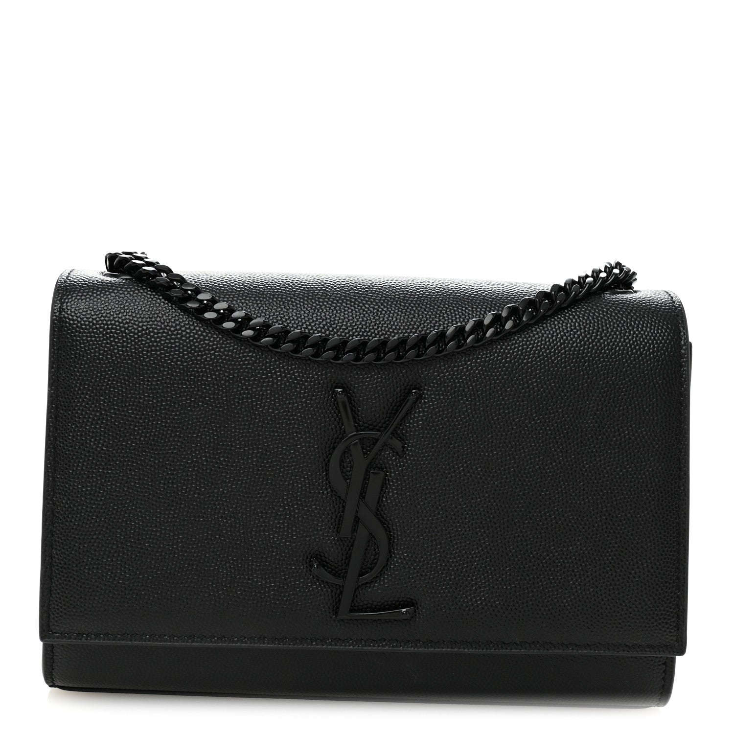 Saint Laurent Grain De Poudre Small Monogram Monochrome Kate Satchel Black 1 of 11