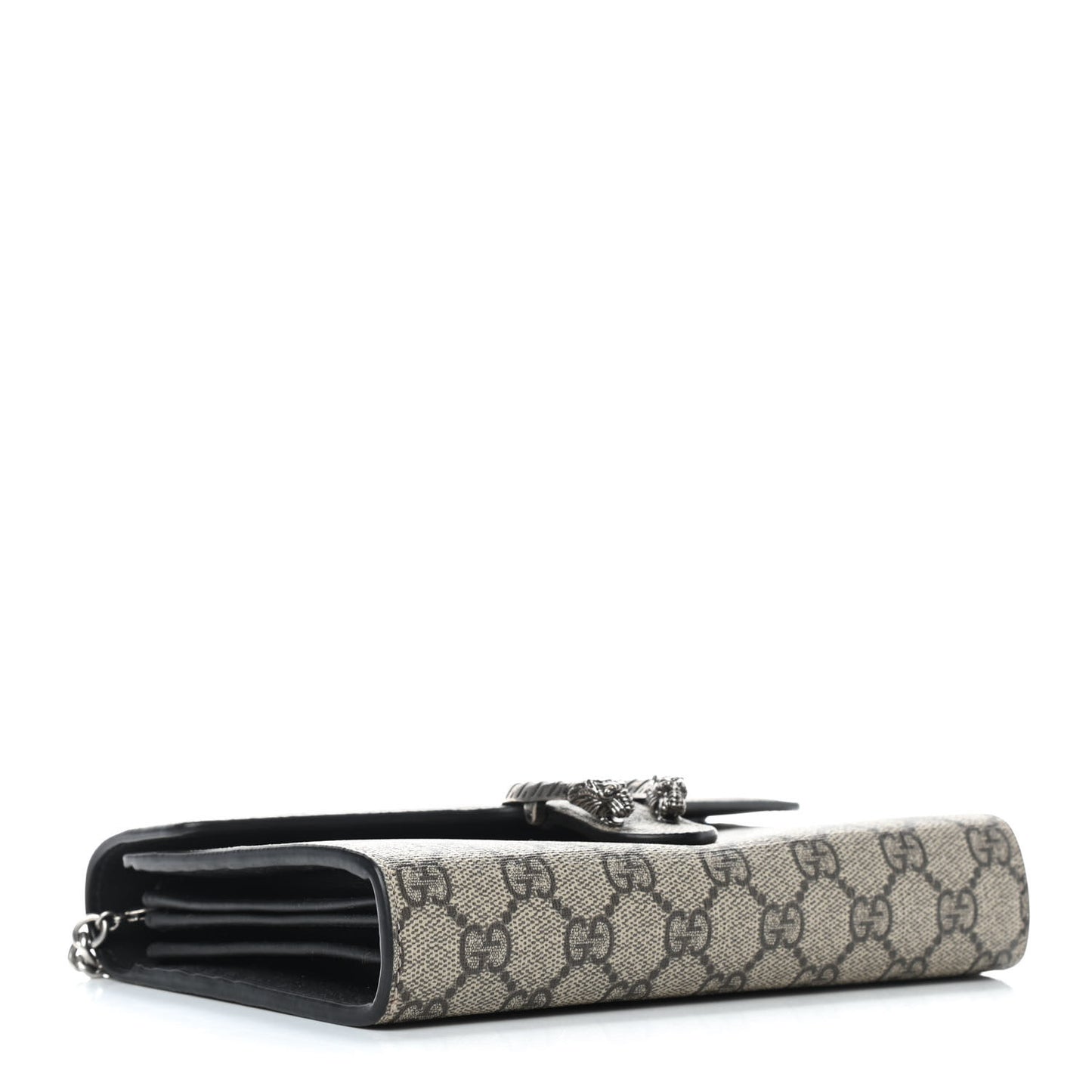 GG Supreme Monogram Mini Dionysus Chain Wallet Beige Black