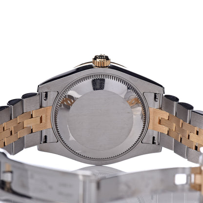 Rolex Stainless Steel 18K Yellow Gold Diamond 31mm Oyster Perpetual Datejust Watch Silver Roman 178343 6 of 7
