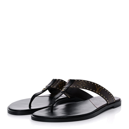 Louis Vuitton Monogram Sunny Flat Thong Sandals 39.5 Black 3 of 7