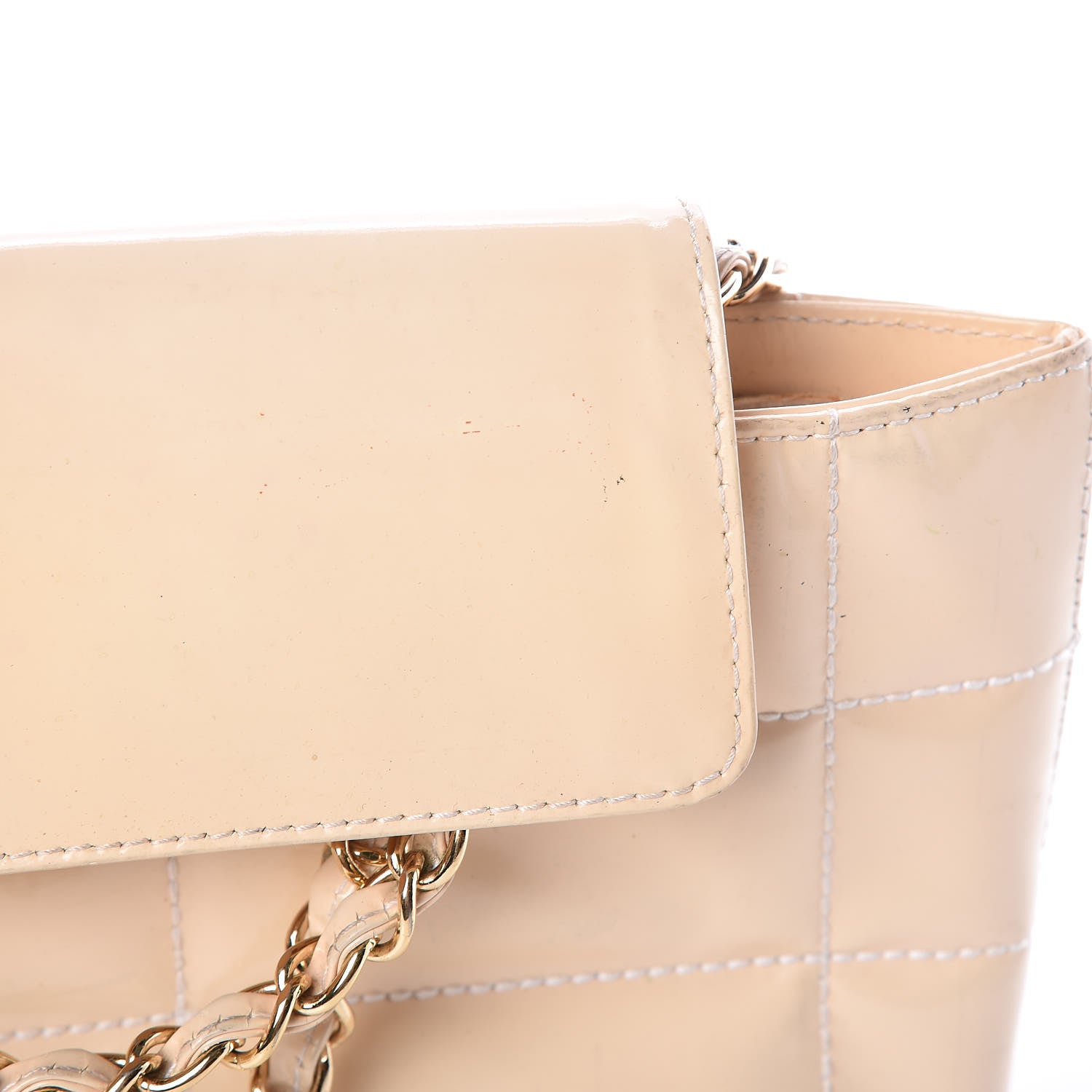 Chanel Patent Chocolate Bar East West Tote White 10 of 27