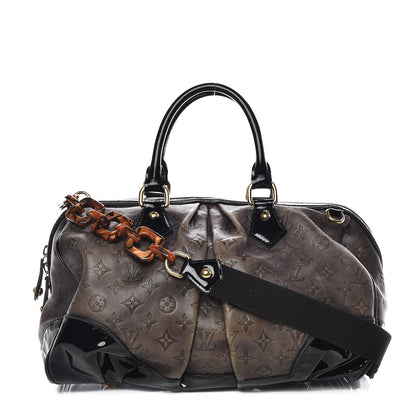 Louis Vuitton Cuir Patent Embossed Monogram Stephen Bag Grey 1 of 24