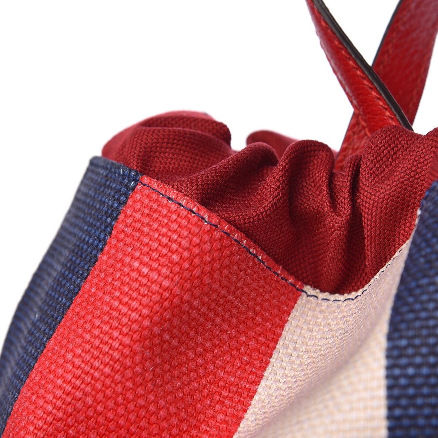Canvas Logo Sylvie Stripe Drawstring Backpack Red