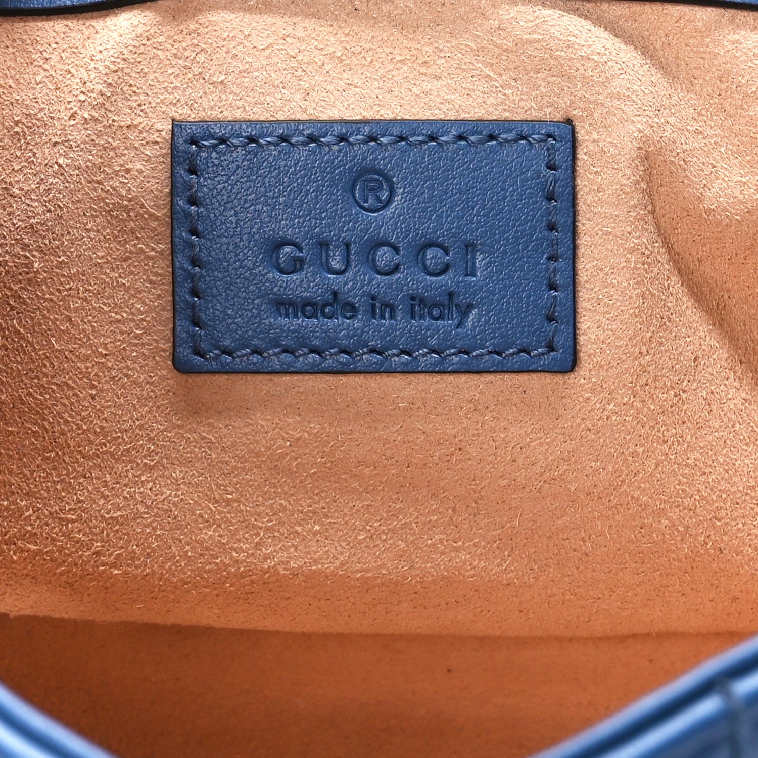 Gucci Calfskin Matelasse Aria Super Mini GG Marmont Shoulder Bag Clear Blue 6 of 10