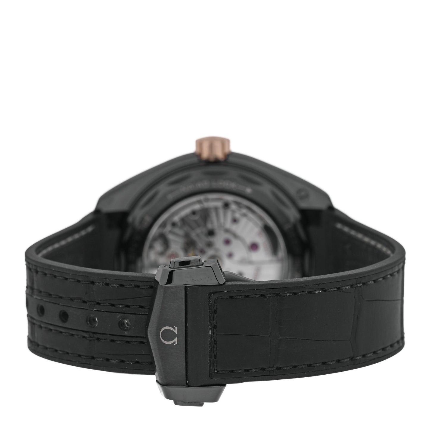 Ceramic 18K Sedna Gold Alligator 45.5mm Seamaster Planet Ocean Automatic Watch Black 215.63.46.22.01.001