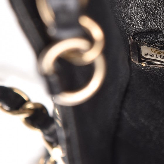 Lambskin Quilted Mini Rectangular Flap Black