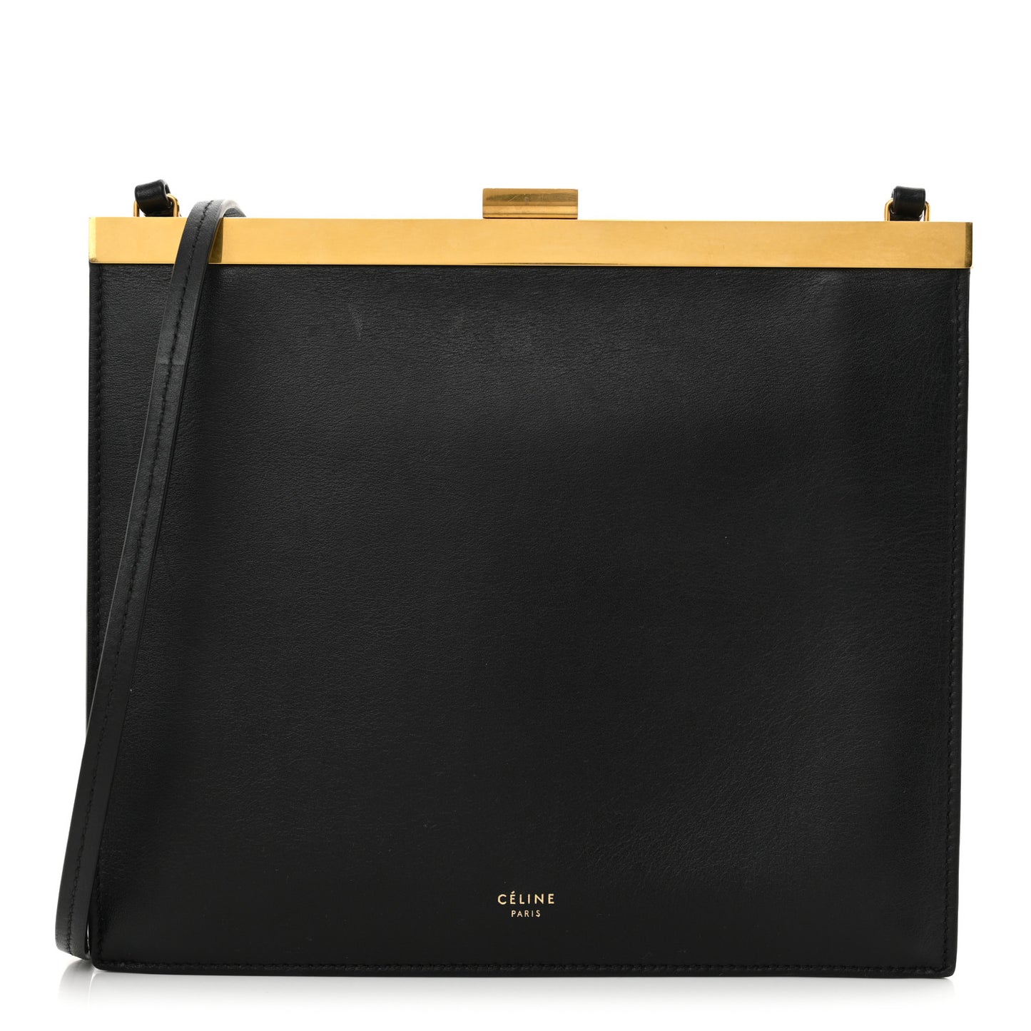 Smooth Calfskin Mini Clasp Bag Black