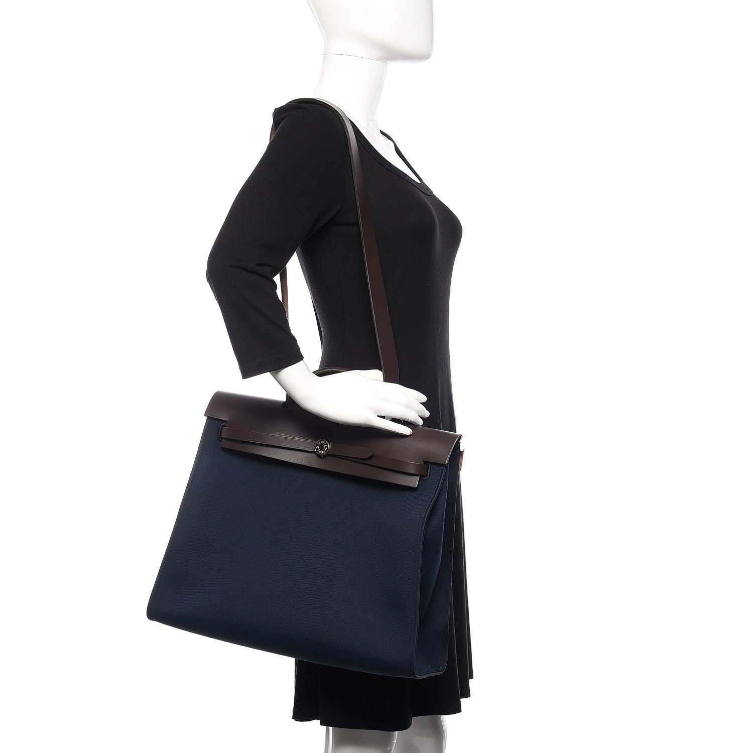 Hermes Toile Vache Hunter Herbag Zip 39 MM Bleu Marine Ebene 2 of 9