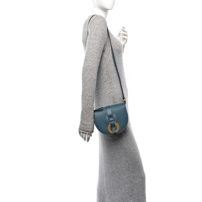 Chloe Grained Calfskin Small Darryl Saddle Crossbody Bag Mirage Blue 2 of 10
