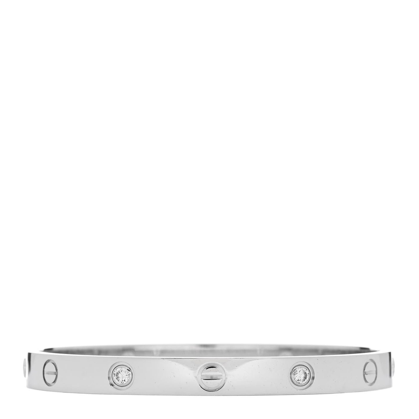 18K White Gold 4 Diamond LOVE Bracelet 17