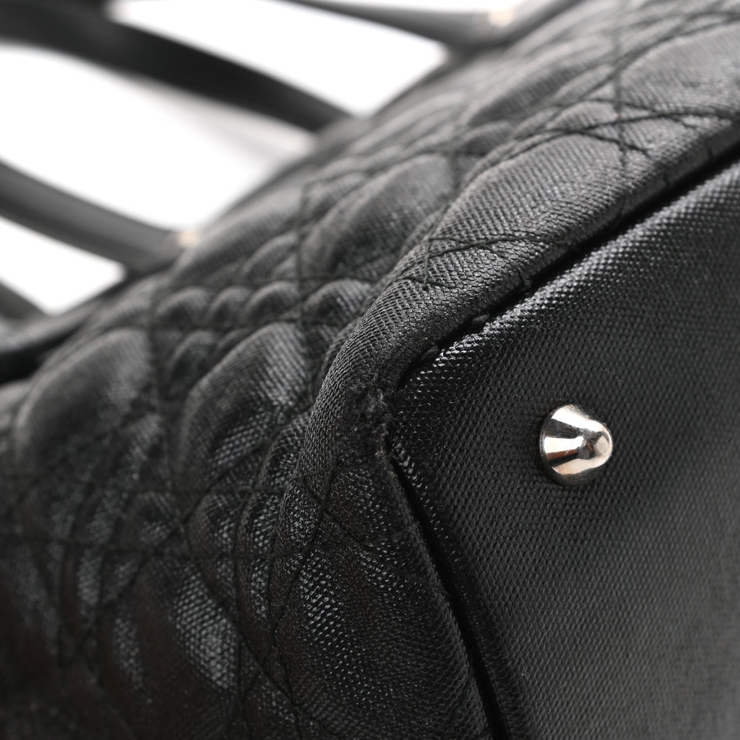 Coated Canvas Cannage Mini Panarea Tote Black