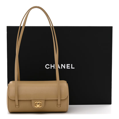 Chanel Shiny Caviar Preppy Coco Small Bowling Bag Dark Beige 11 of 11