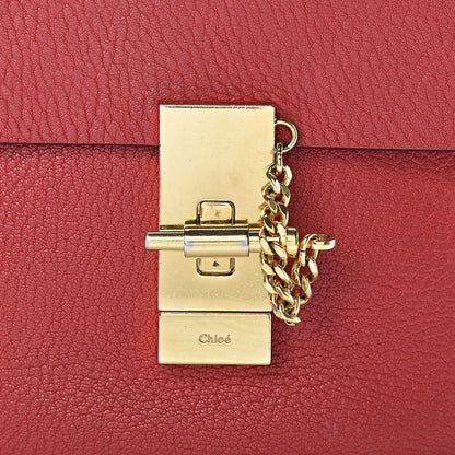 Chloe Grained Lambskin Mini Drew Shoulder Bag Plaid Red 9 of 19